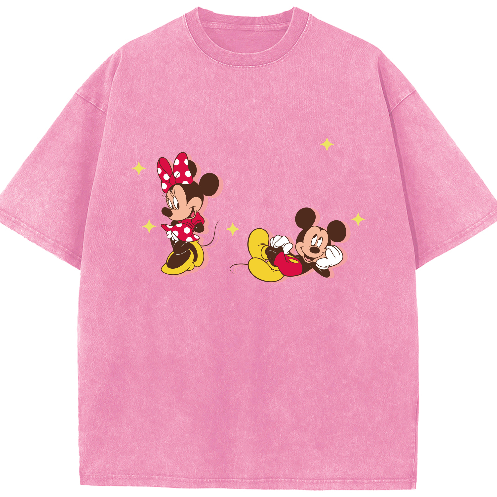 （画像用） ミッキーマウス Mickey Mouse 綿100% ヴィンテージ風 半袖Tシャツ（フロントプリント）